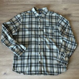 Jack & Jones Beige and Navy Flannel Checkered Shirt